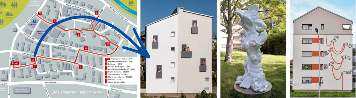 Eine Bildcollage zum Wettbewerb Malerviertel Haßloch Nord